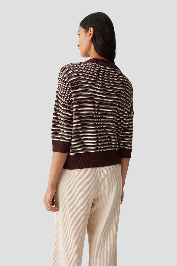 Achterkant van Bordeaux gemêleerd gebreide trui door Opus voor Dames