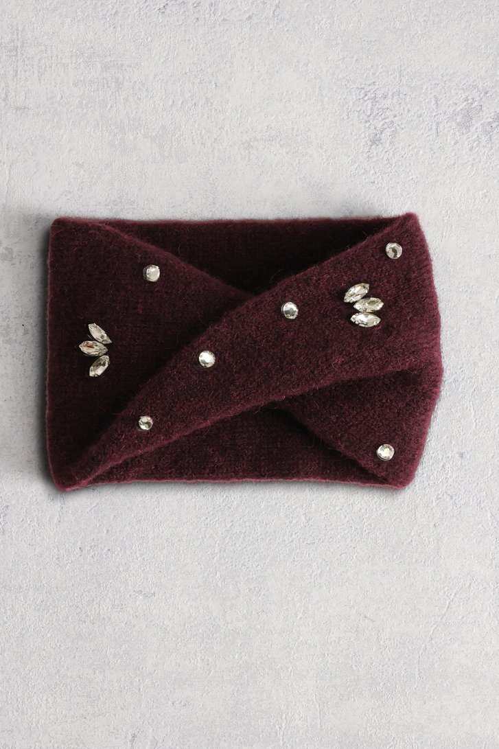 Voorkant van Bordeaux hoofdband met strass door Liberty Island voor Dames