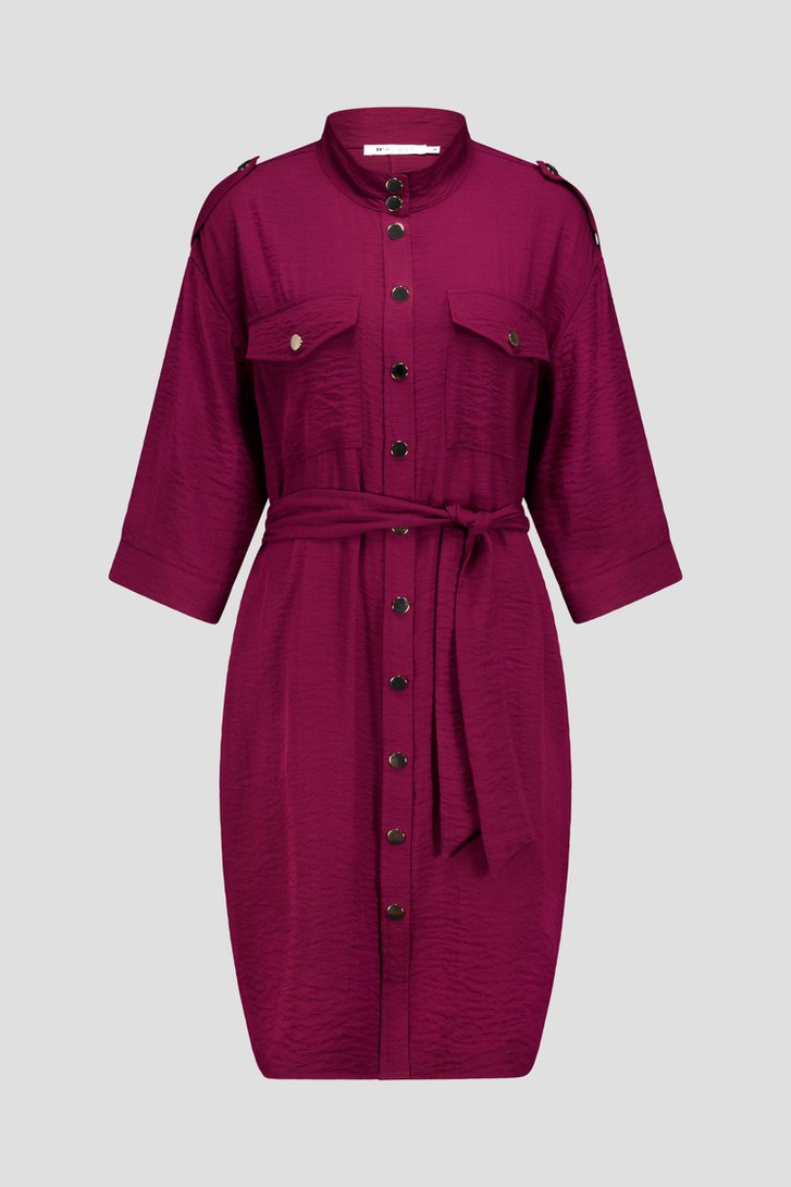 Productfoto 1 van Bordeaux kleedje met metallic knopen door D'Auvry voor Dames