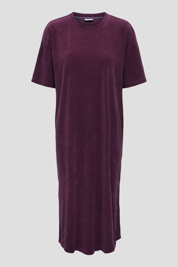 Productfoto 1 van Bordeaux lang kleedje in badstof door JDY voor Dames