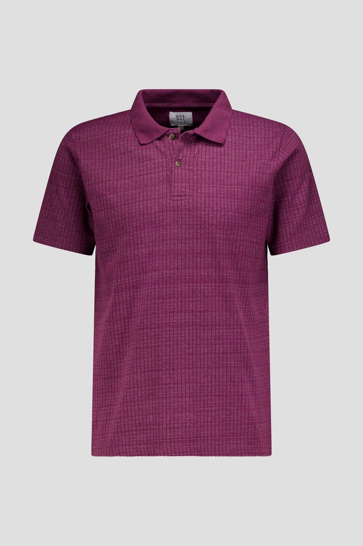 Productfoto 1 van Bordeaux polo met korte mouwen door Casual Five voor Heren