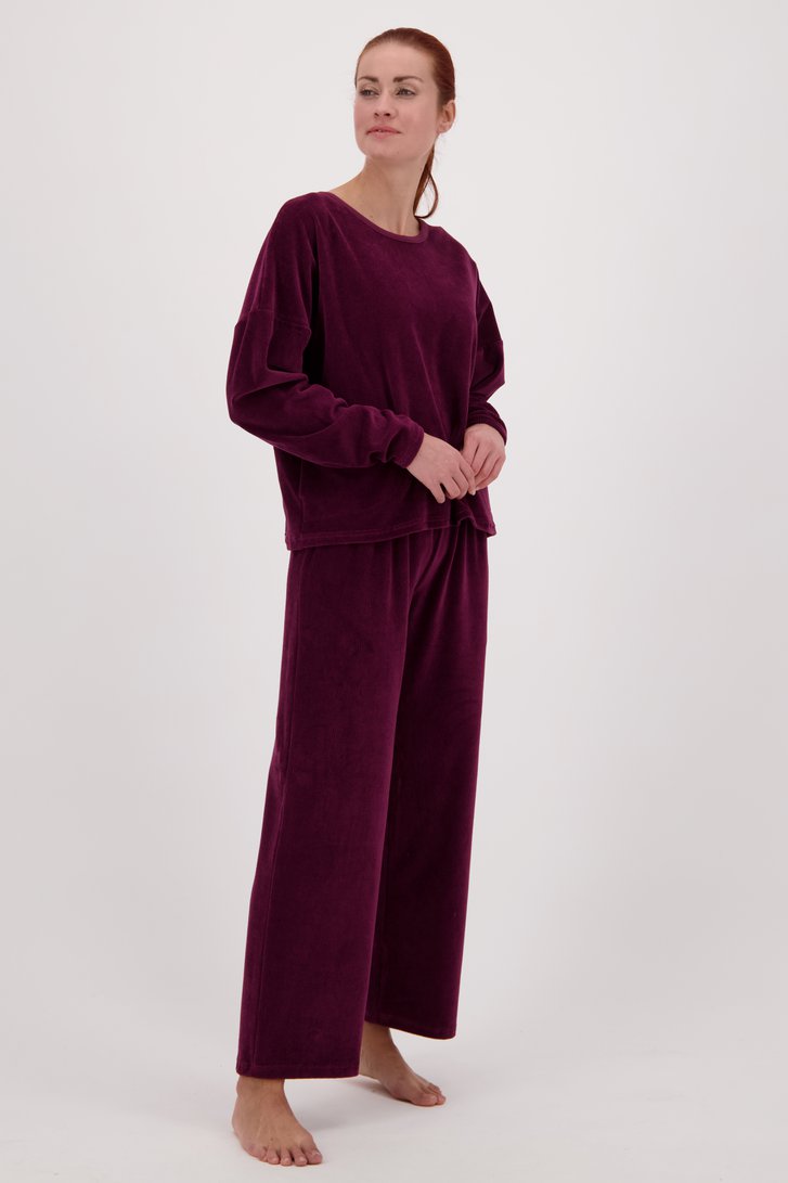 Bordeaux pyjama in ribstof van Eskimo voor Dames