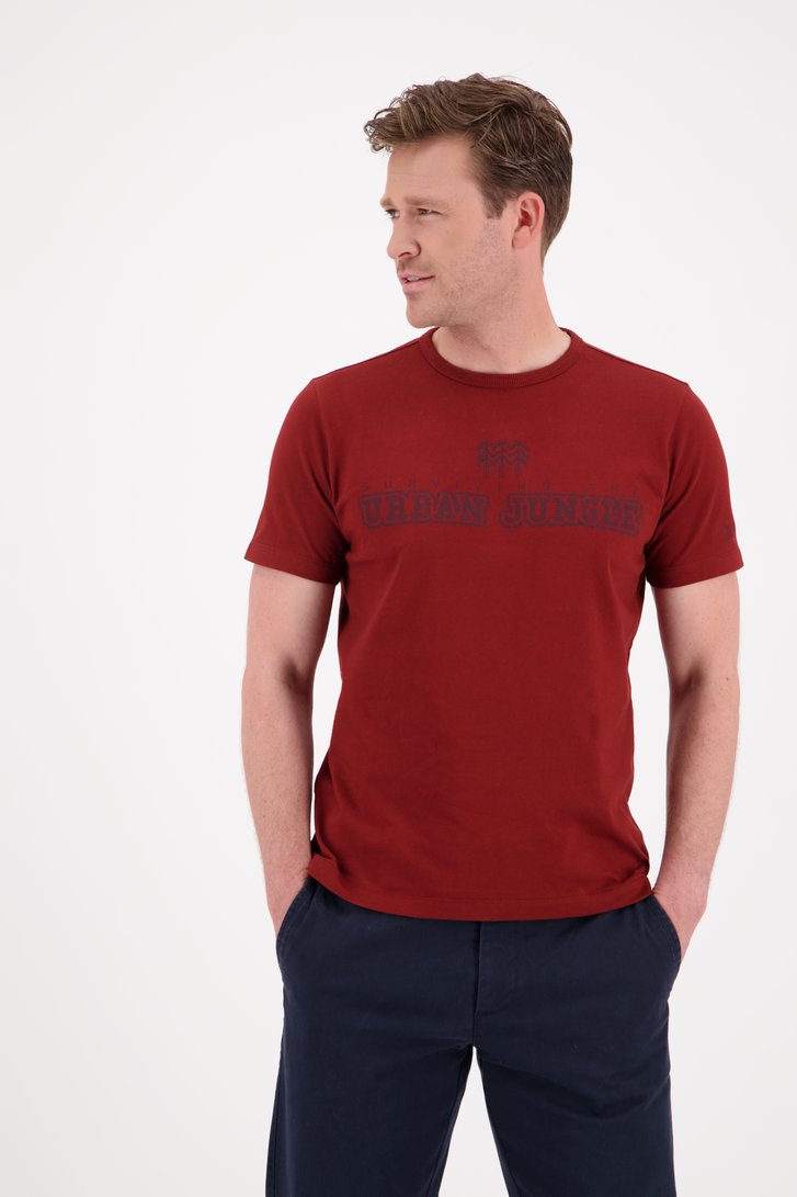 Bordeaux T-shirt met print