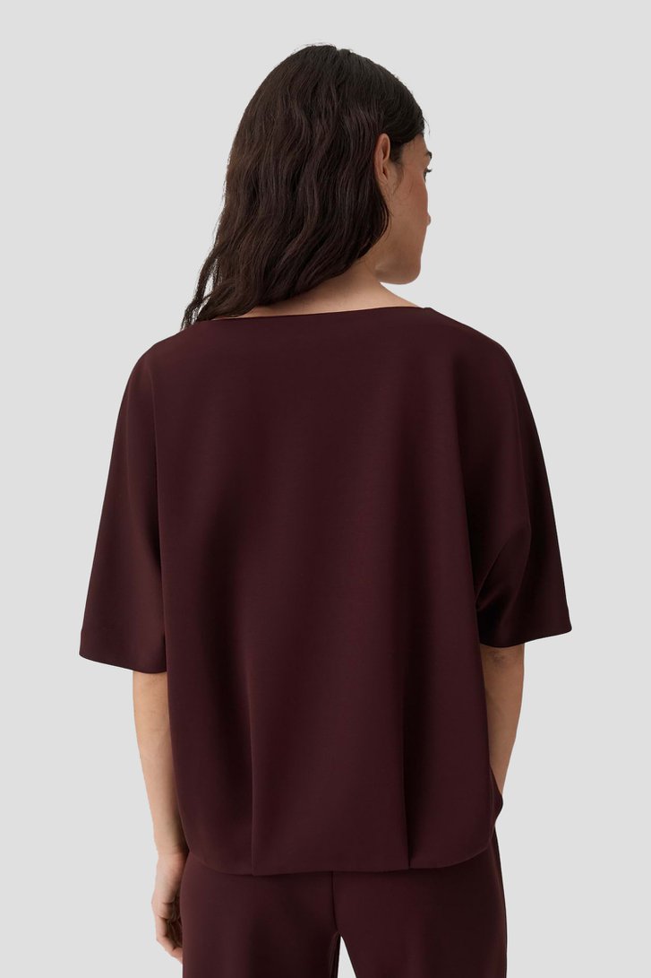 Achterkant van Bordeaux trui met driekwartmouw door Opus voor Dames