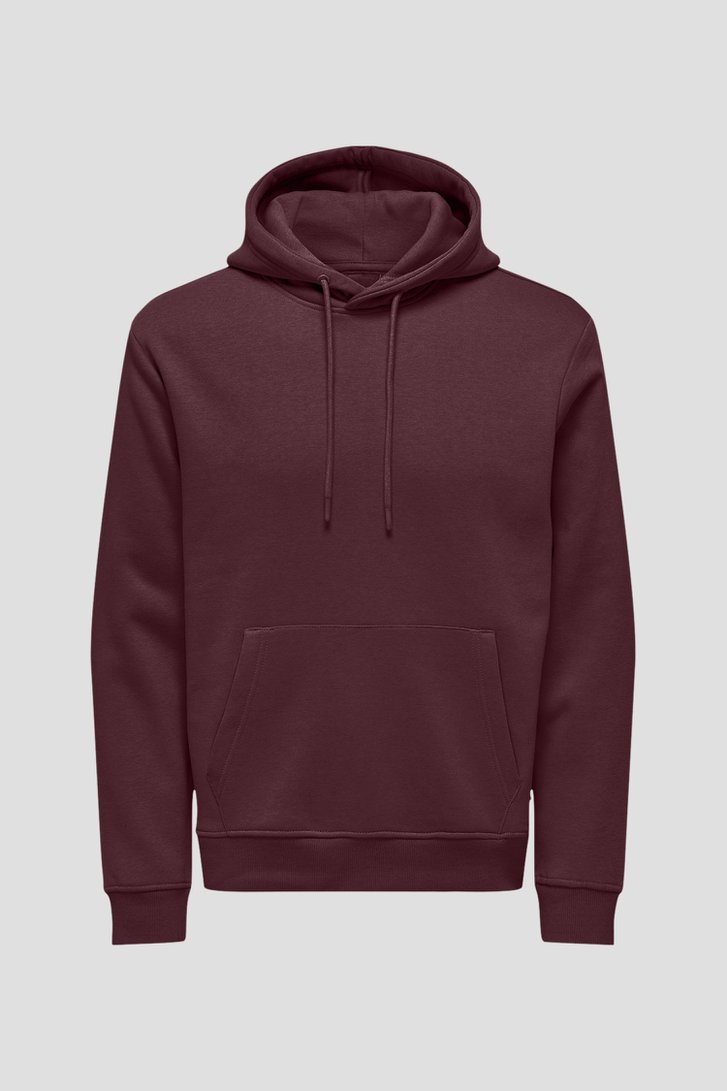 Productfoto 1 van Bordeaux trui met kap  door Only & Sons voor Heren