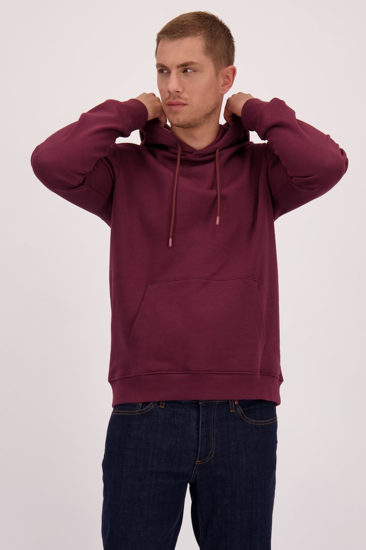 Voorkant van Bordeaux trui met kap  door Only & Sons voor Heren