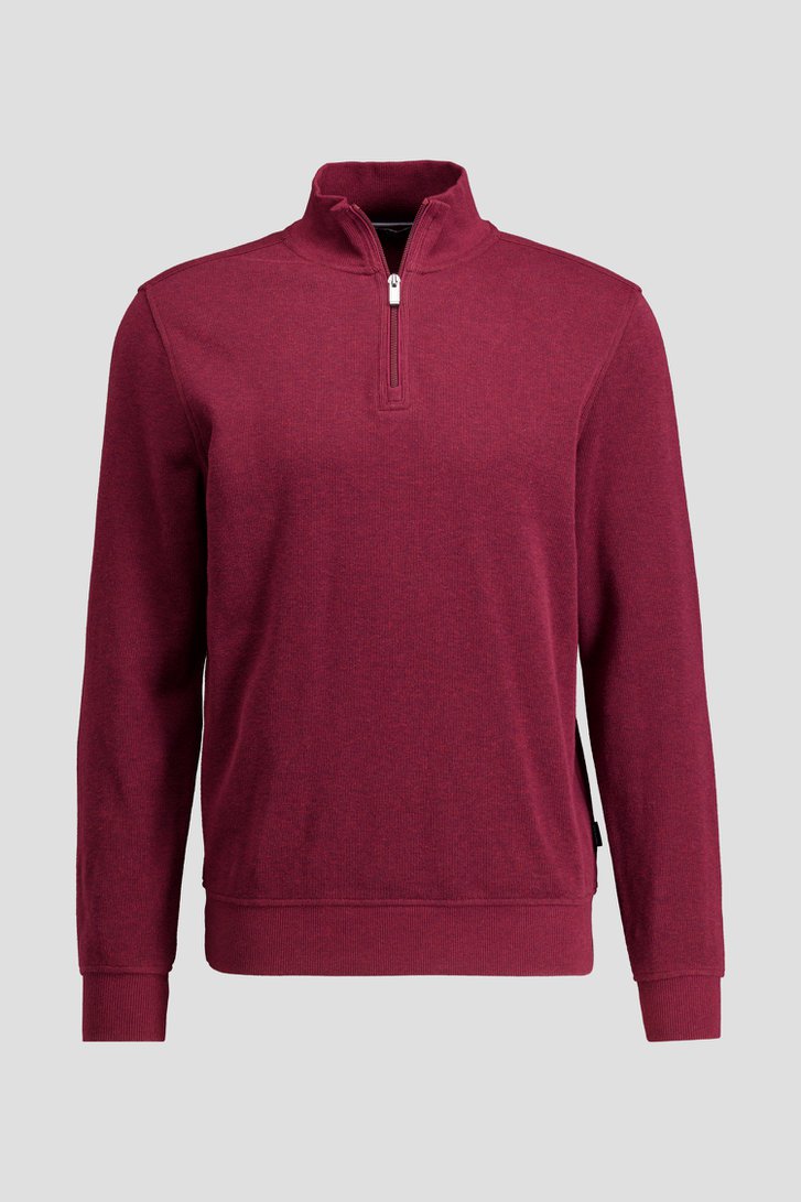 Productfoto 1 van Bordeaux trui met korte rits door Dansaert Blue voor Heren