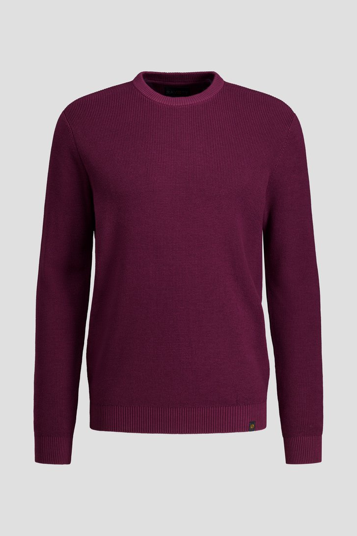 Productfoto 1 van Bordeaux trui met ronde hals door Ravøtt voor Heren