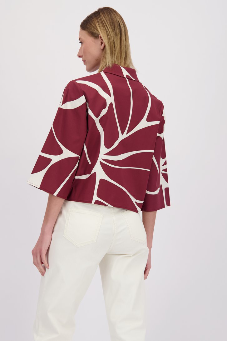 Achterkant van Bordeaux-witte blouse door D'Auvry voor Dames