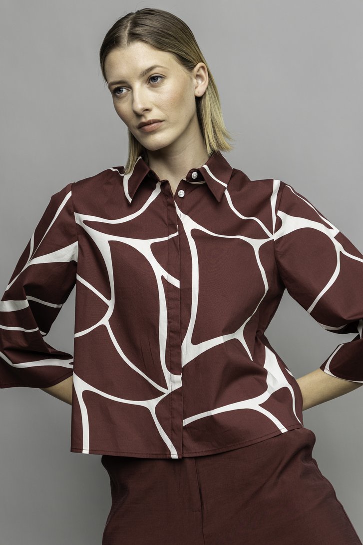 Extra foto 5 van Bordeaux-witte blouse door D'Auvry voor Dames