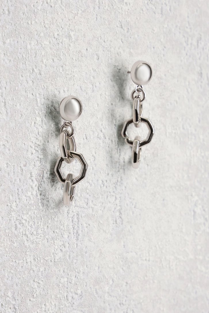Boucles d'oreilles argentées avec maillons ronds de Liberty Island pour Femmes