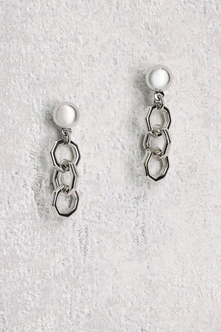 Boucles d'oreilles argentées avec maillons ronds de Liberty Island pour Femmes