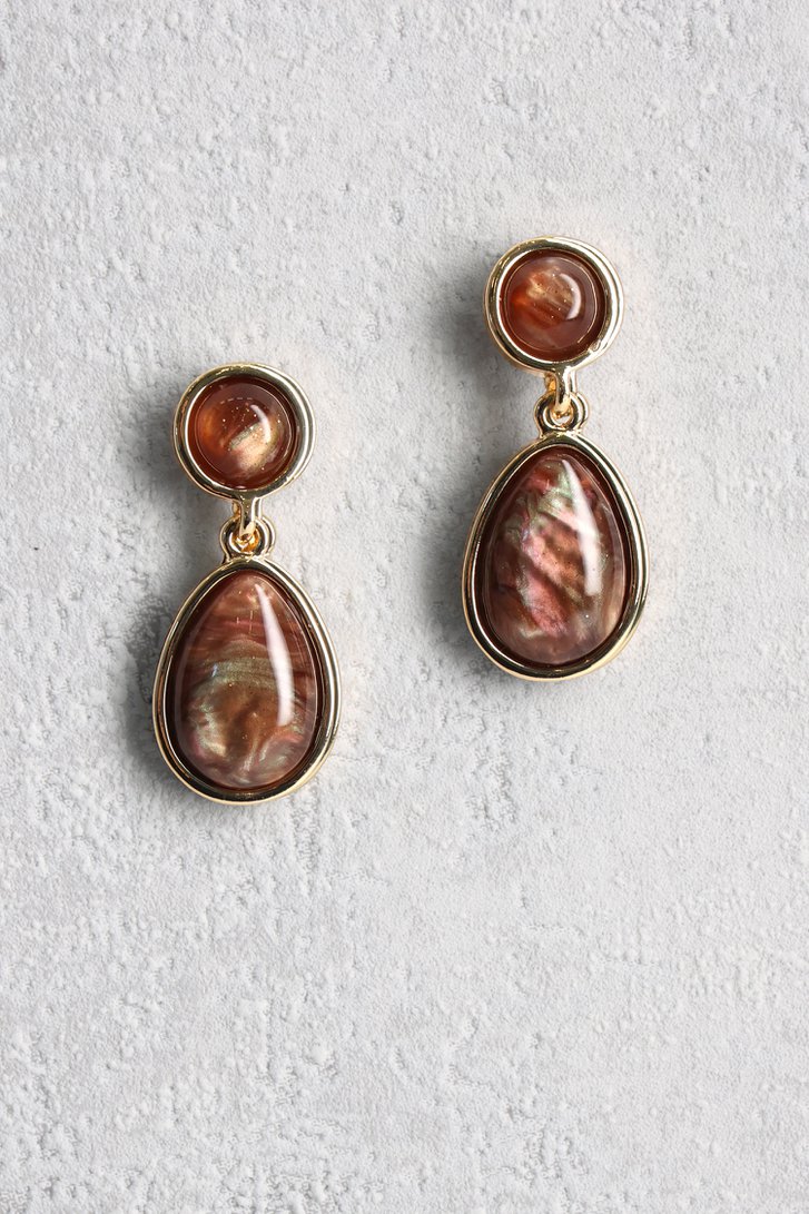 Le devant de Boucles d’oreilles brune goutte de Liberty Island pour Femmes