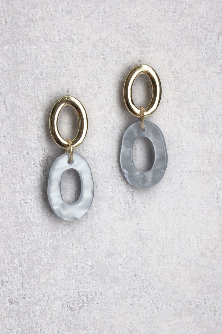 Le devant de Boucles d’oreilles dorées avec pendentif bleu  de Liberty Island pour Femmes