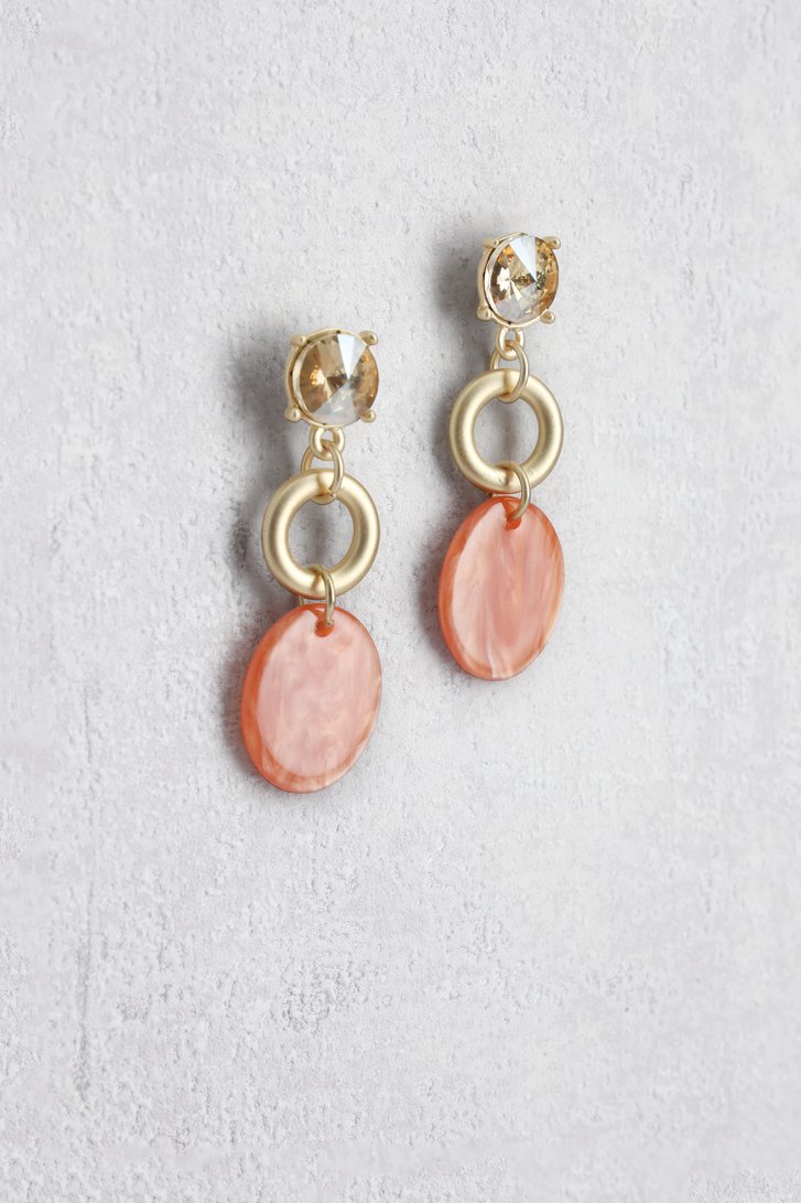 Photo produit 1 de Boucles d’oreilles dorées avec pendentif orange de Liberty Island pour Femmes