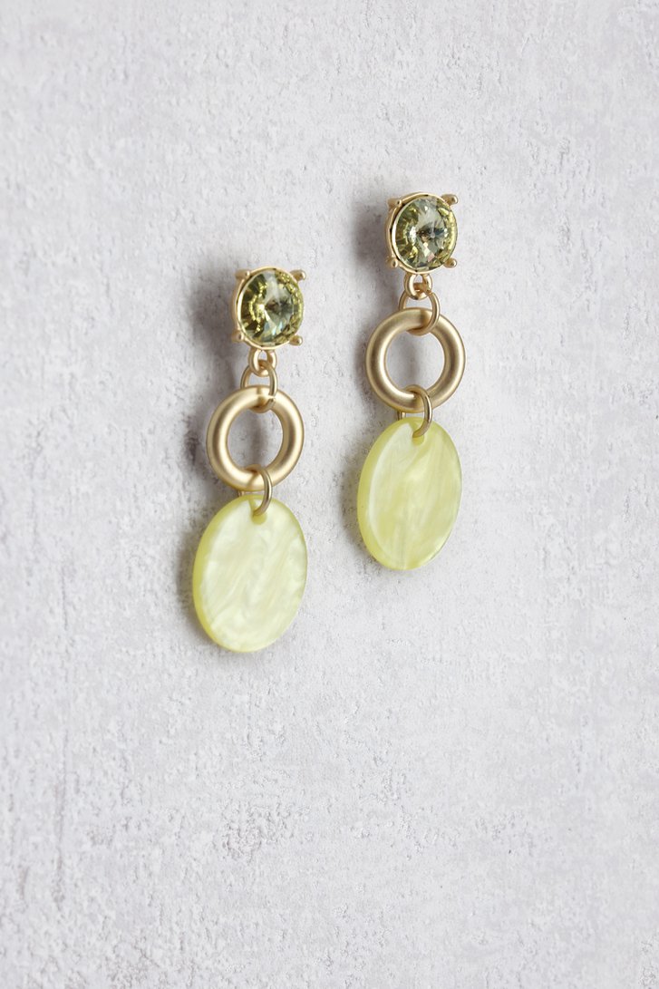 Photo produit 1 de Boucles d’oreilles dorées avec pendentif vert  de Liberty Island pour Femmes