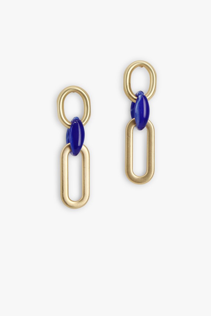 Boucles d'oreilles en or avec un maillon marron de Liberty Island pour Femmes