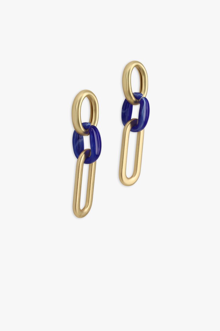 Boucles d'oreilles en or avec un maillon marron de Liberty Island pour Femmes