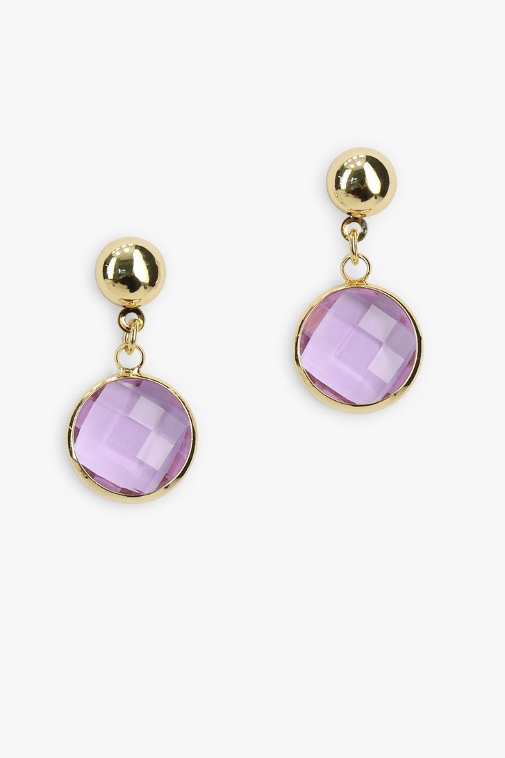 Boucles d'oreilles or avec pendentif lilas de Liberty Island pour Femmes