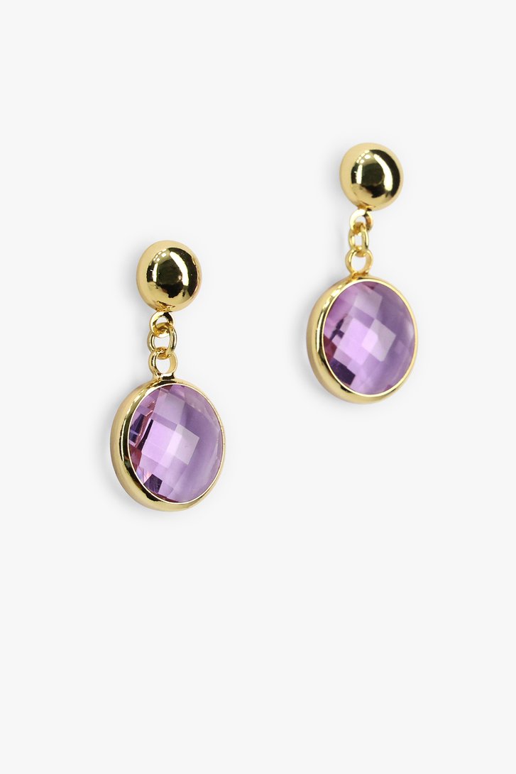 Boucles d'oreilles or avec pendentif lilas de Liberty Island pour Femmes