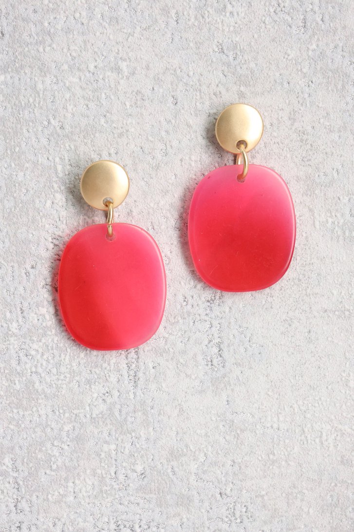Boucles d'oreilles ovales fuchsia de Liberty Island pour Femmes