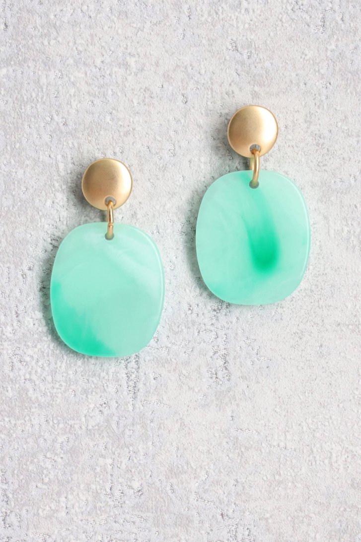 Boucles d'oreilles ovales vertes de Liberty Island pour Femmes