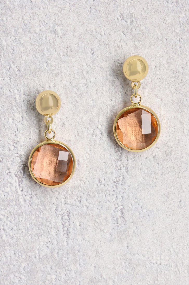 Boucles d'oreilles rondes roses pâles de Liberty Island pour Femmes