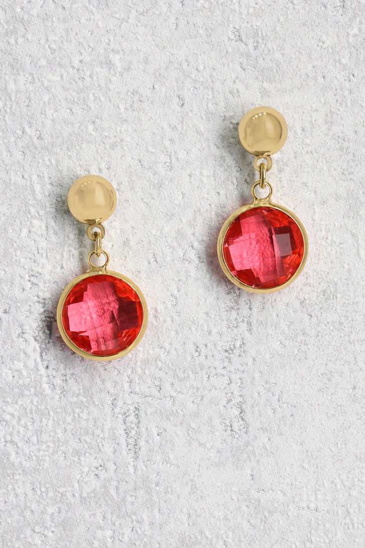 Boucles d'oreilles rondes rouges de Liberty Island pour Femmes