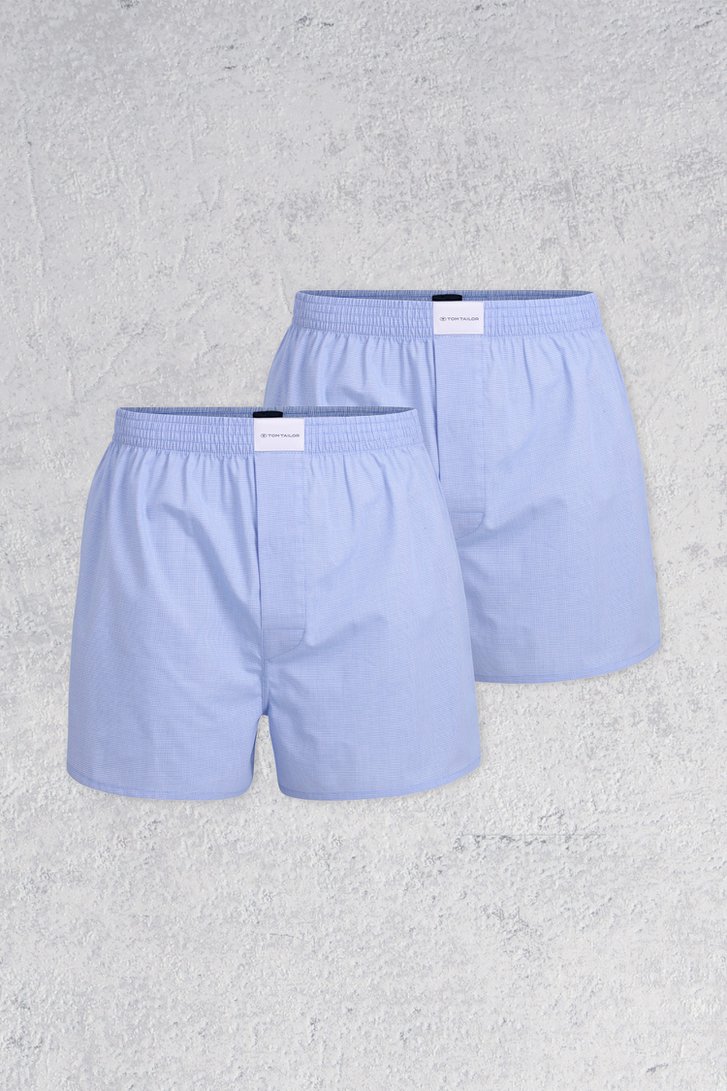 Boxershorts bleu et blanc – Set de 2 de Tom Tailor pour Hommes