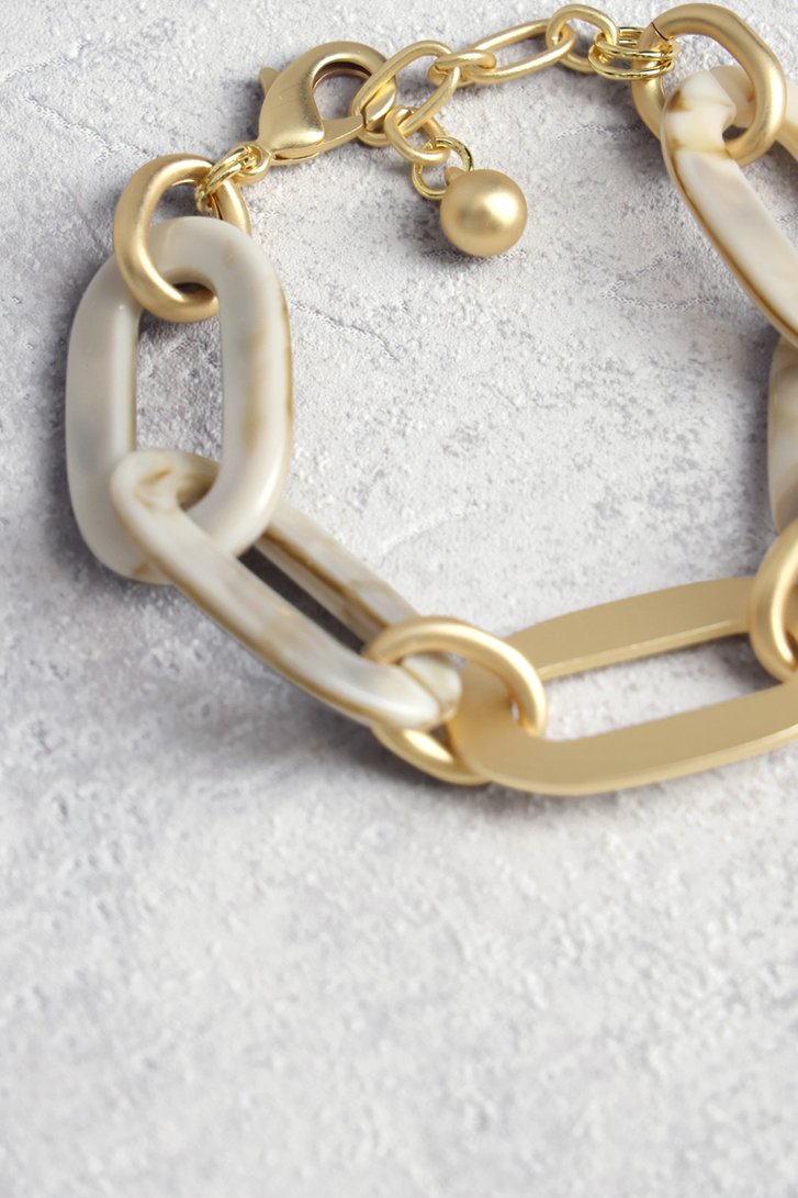 Bracelet à maillons brun-écru de Liberty Island pour Femmes