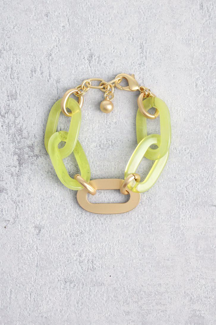 Bracelet à maillons écru-vert de Liberty Island pour Femmes