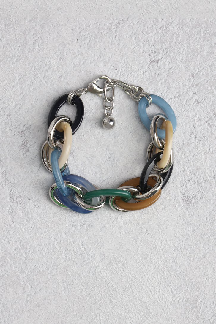 Le devant de Bracelet argenté à maillons colorés de Liberty Island pour Femmes