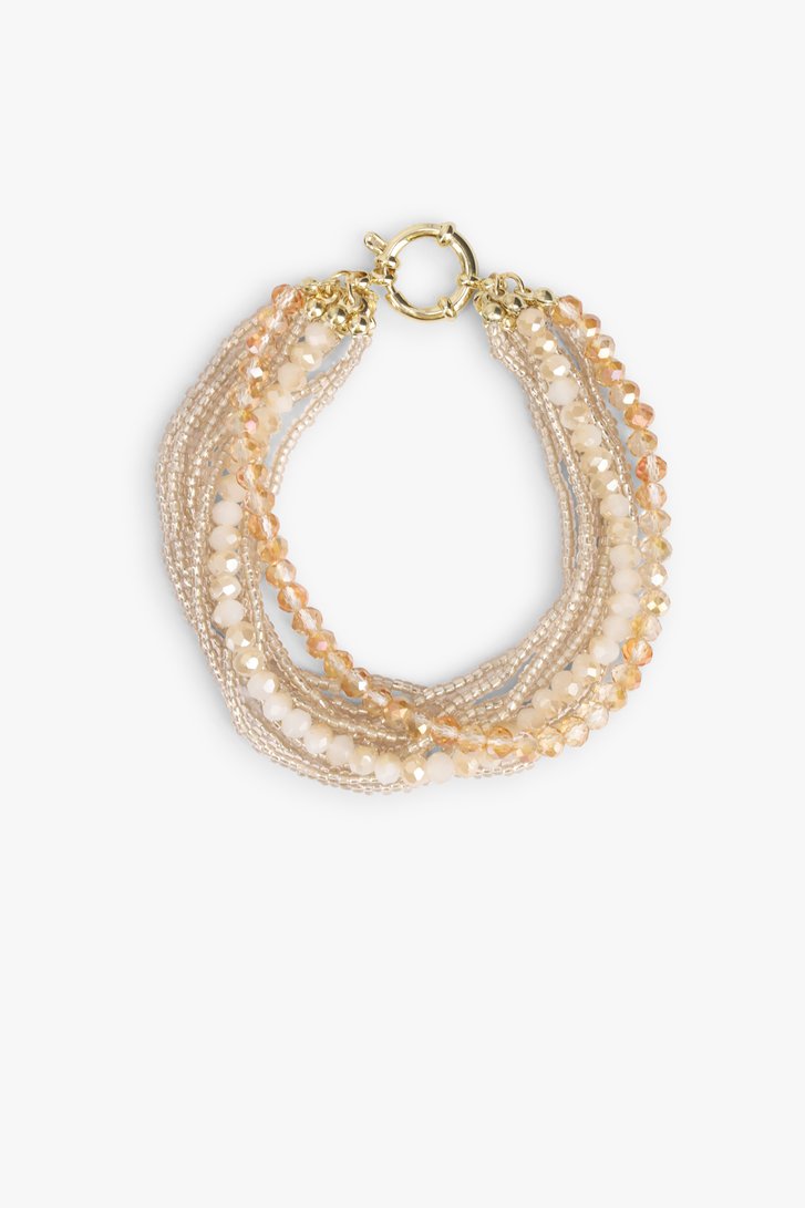 Bracelet beige-or avec perles fines	 de Liberty Island pour Femmes