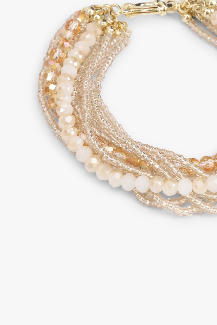 Bracelet beige-or avec perles fines	 de Liberty Island pour Femmes
