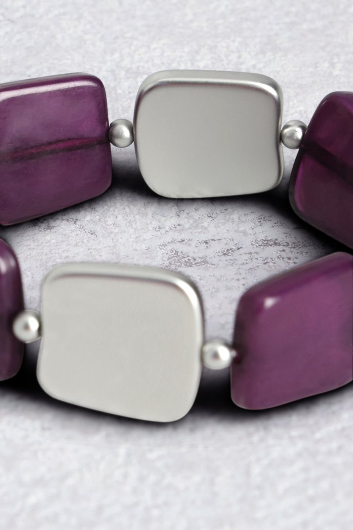 Photo produit 1 de Bracelet élastique avec perles violettes de Libelle pour Femmes