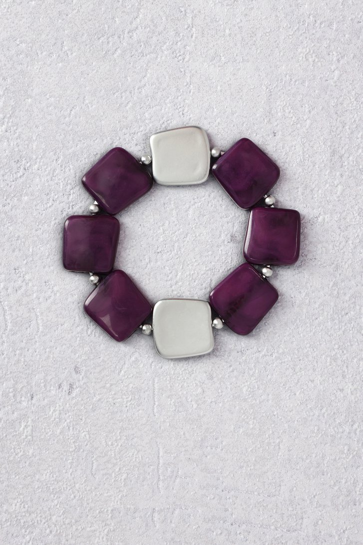 Le devant de Bracelet élastique avec perles violettes de Libelle pour Femmes