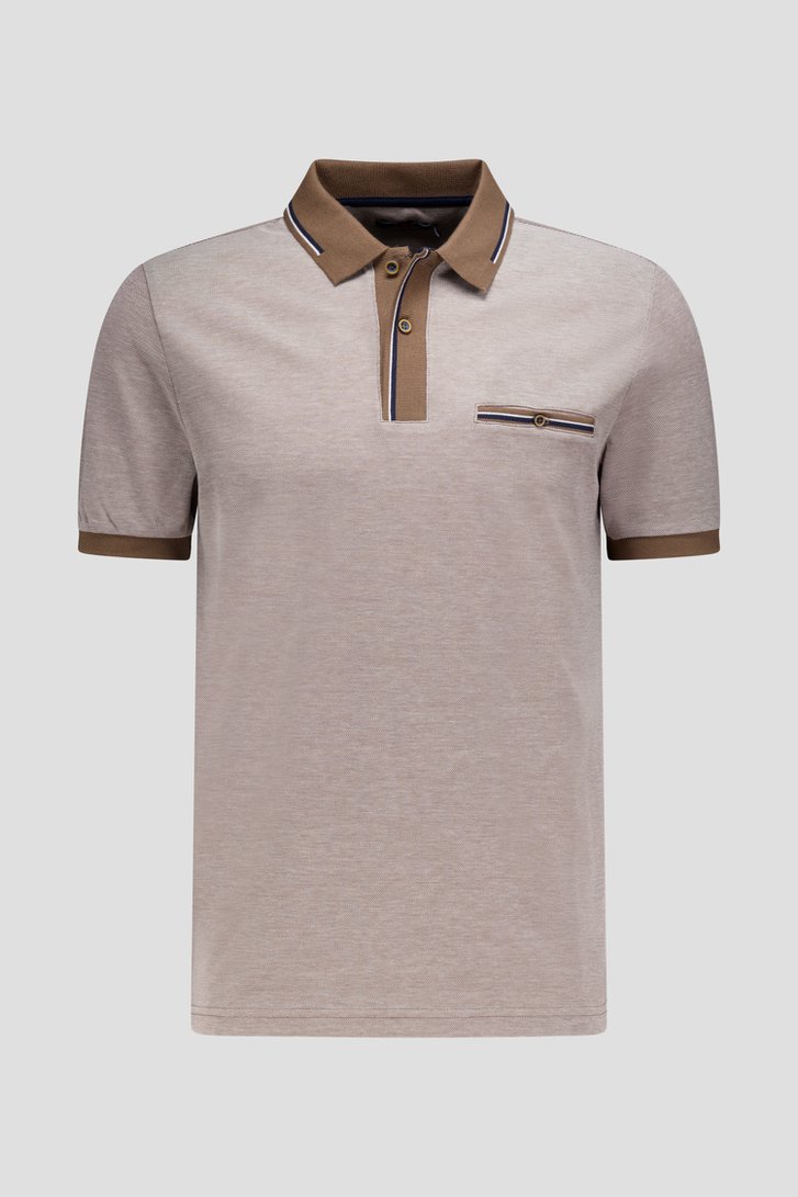Productfoto 1 van Bruin-beige gemêleerde polo  door Dansaert Blue voor Heren
