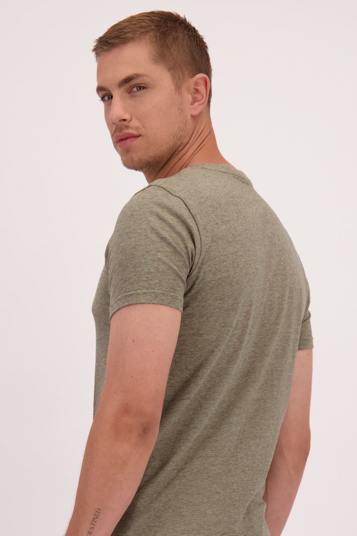 Achterkant van Bruin-beige T-shirt door Casual Five voor Heren