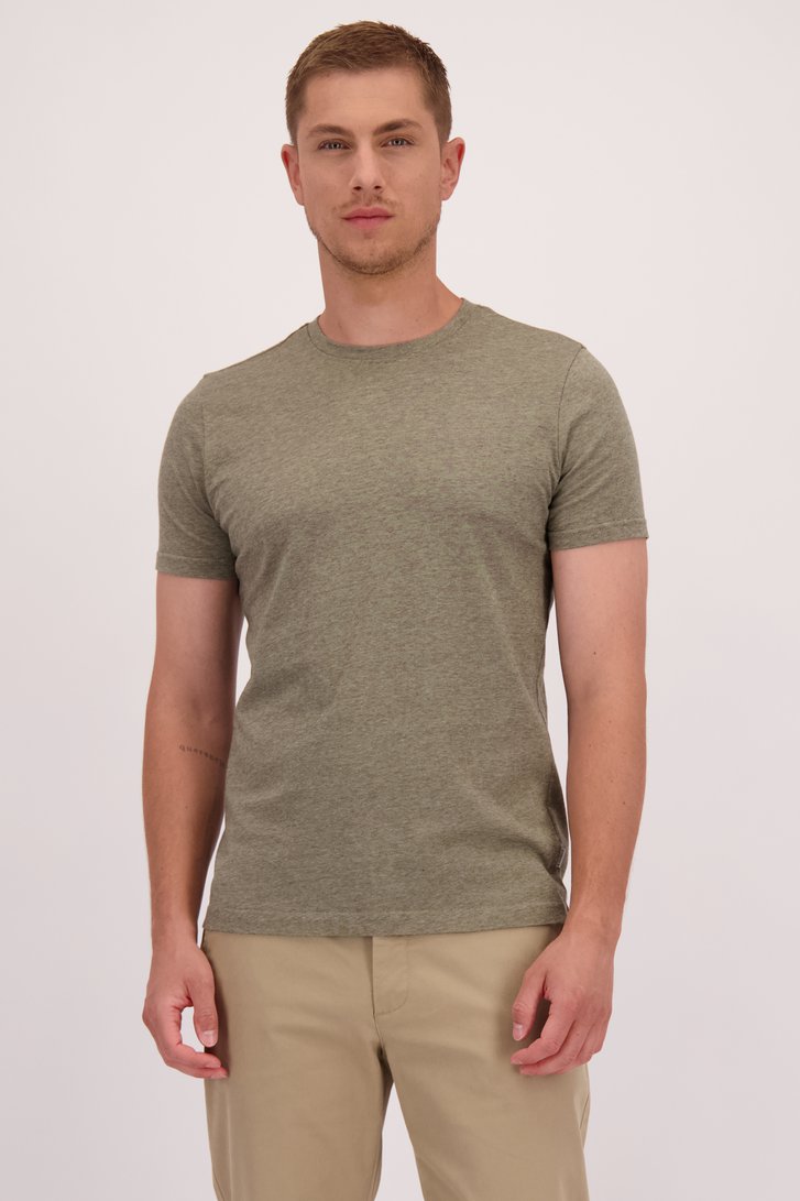 Voorkant van Bruin-beige T-shirt door Casual Five voor Heren