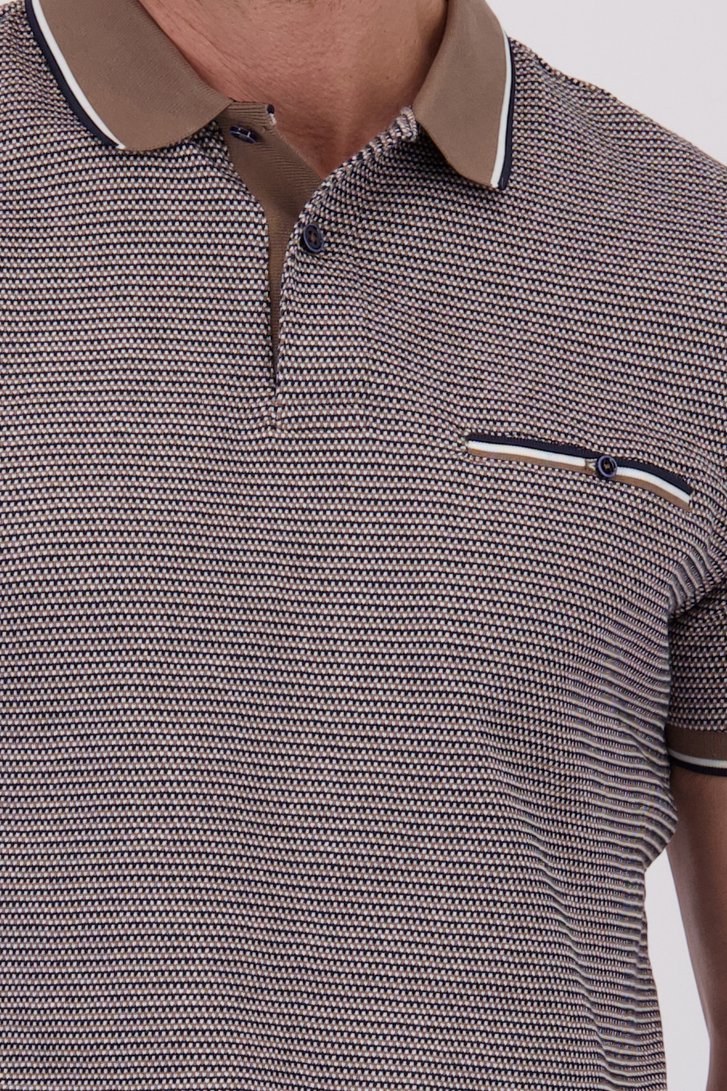 Bruin-blauw gestreepte polo van Dansaert Blue voor Heren