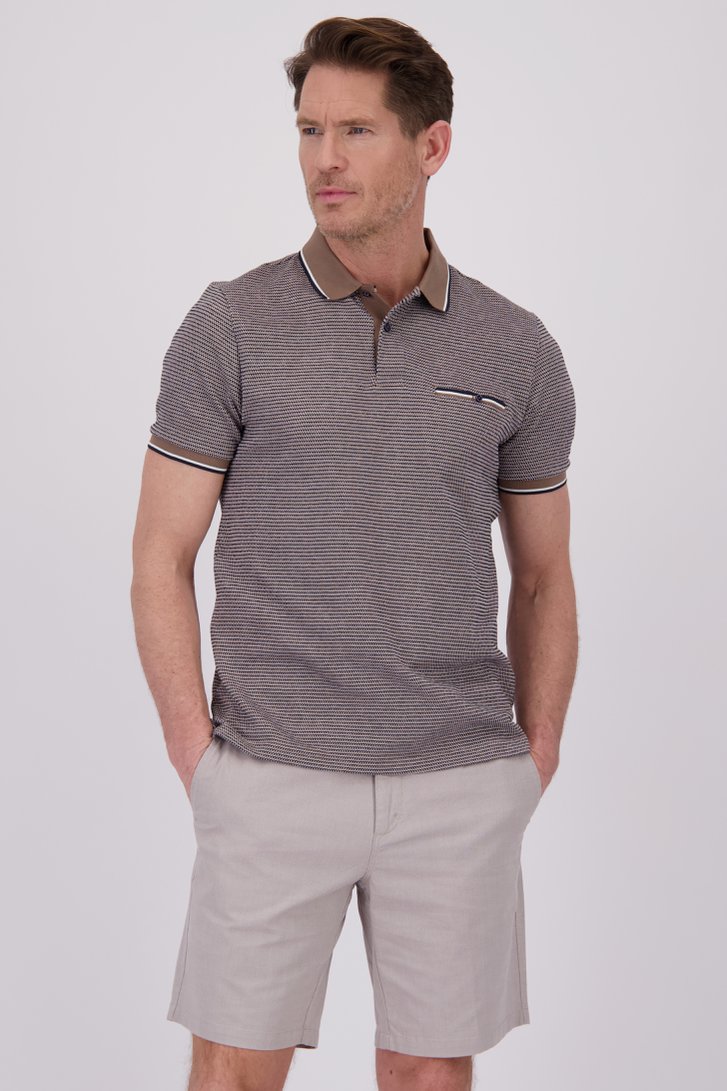 Bruin-blauw gestreepte polo van Dansaert Blue voor Heren