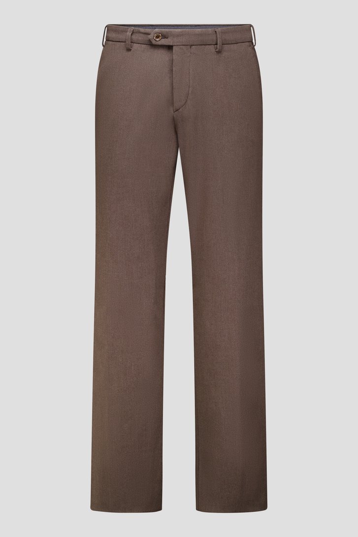 Productfoto 1 van Bruin gemêleerde chino - Vancouver - Regular fit door Brassville voor Heren
