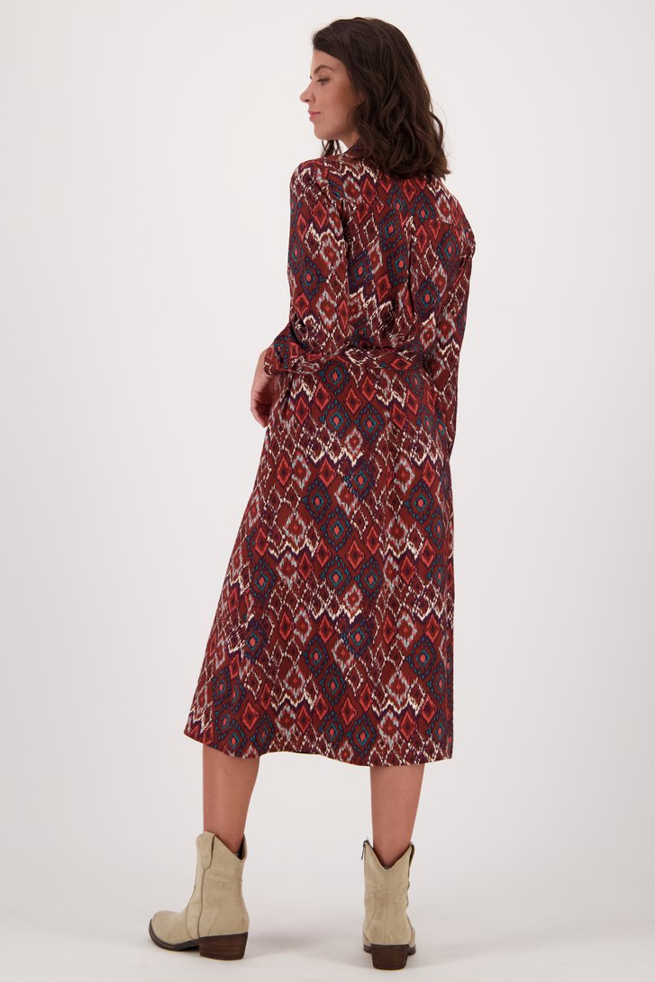Bruin kleedje met geruite print  van Liberty Loving nature voor Dames