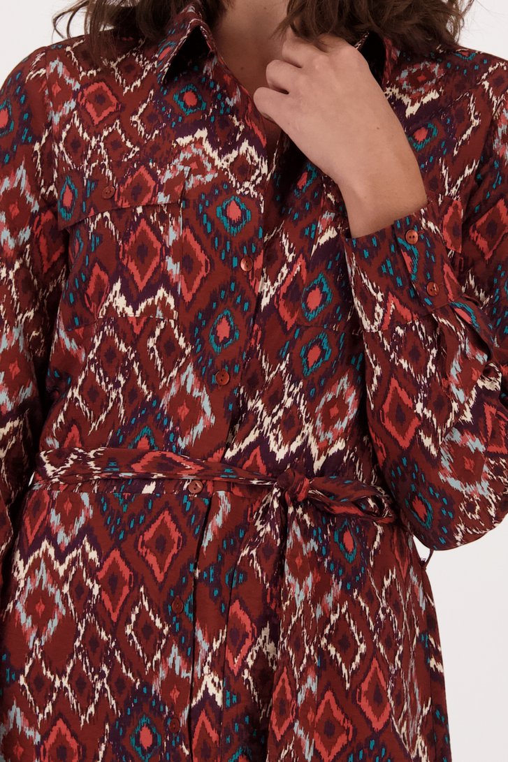 Bruin kleedje met geruite print  van Liberty Loving nature voor Dames