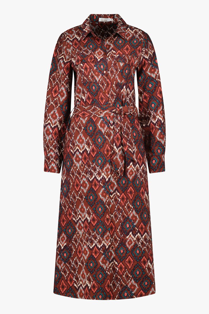 Bruin kleedje met geruite print  van Liberty Loving nature voor Dames