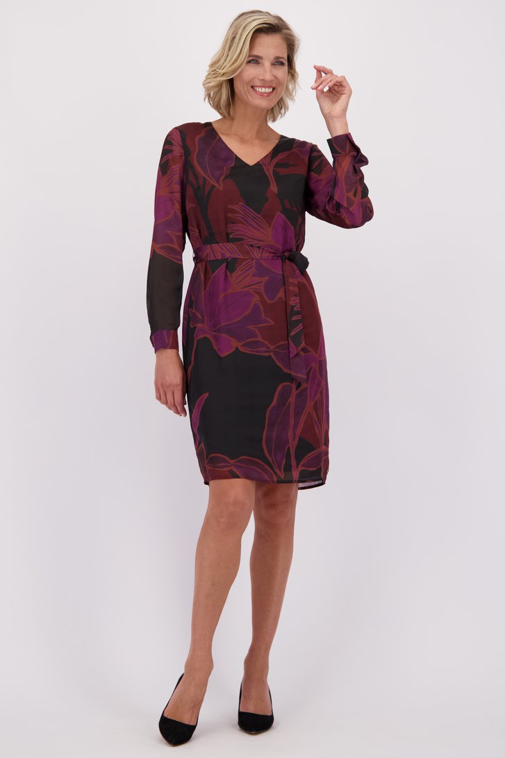 Voorkant van Bruin kleedje met print door Claude Arielle voor Dames