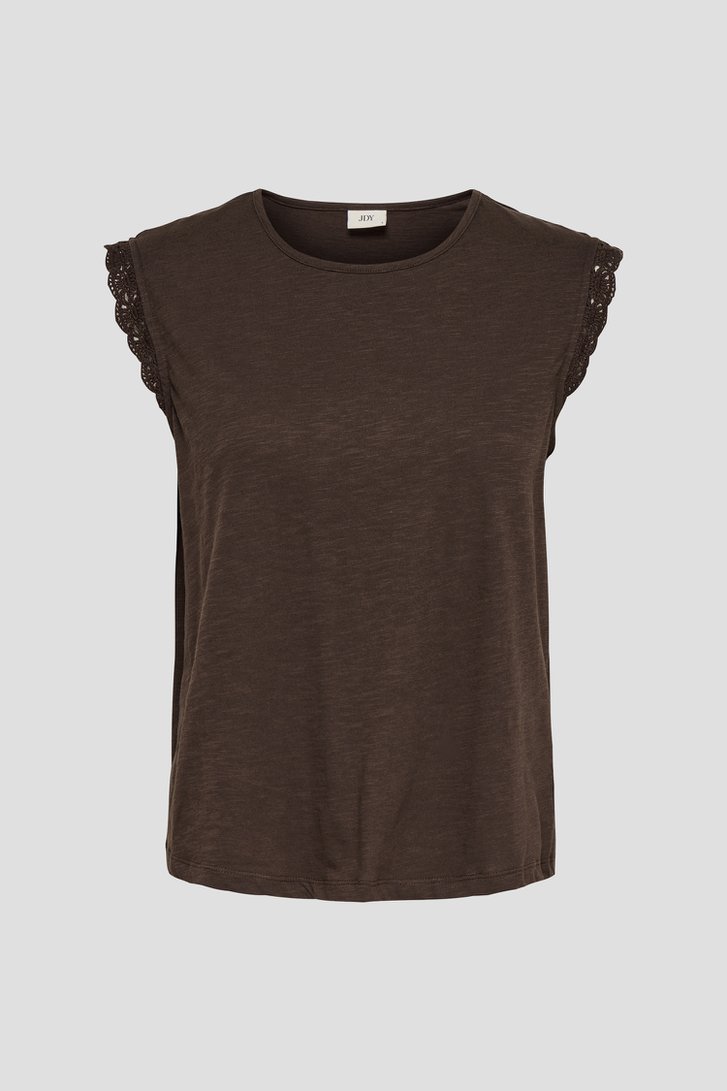 Productfoto 1 van Bruin T-shirt met broderie  door JDY voor Dames