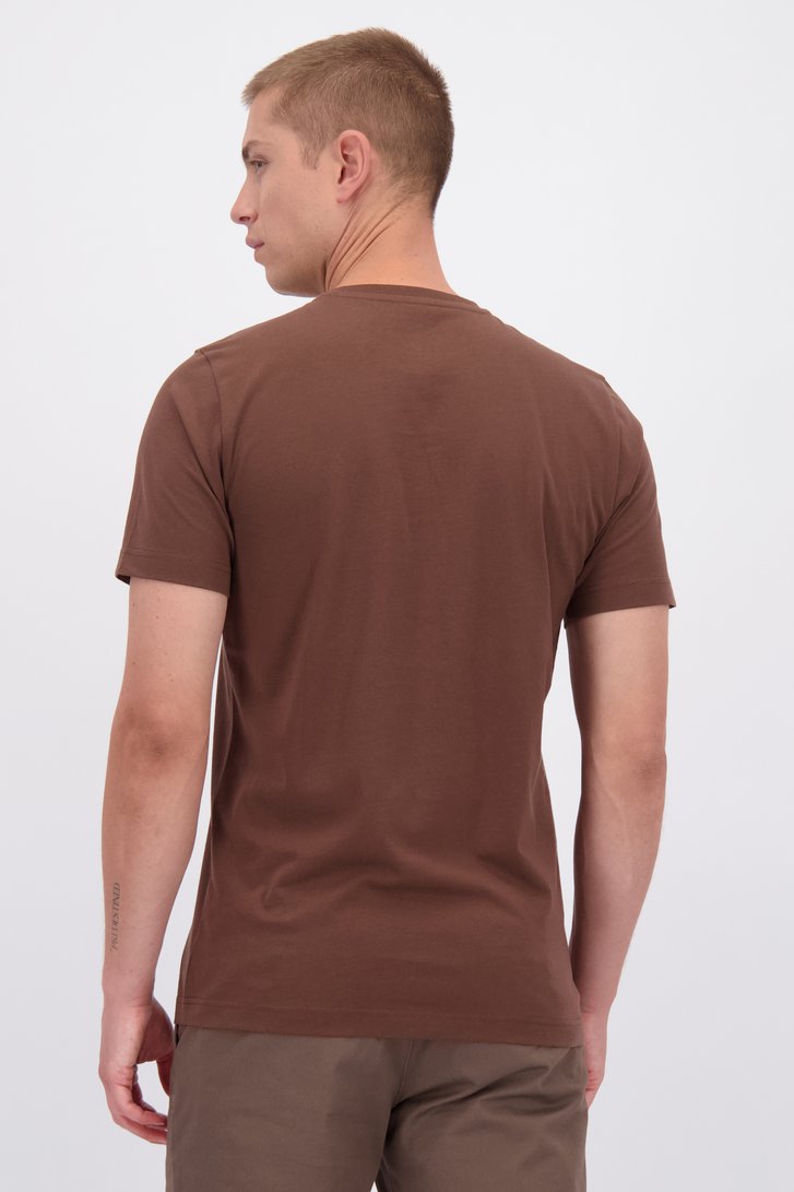 Achterkant van Bruin T-shirt met ronde hals door Liberty Island voor Heren