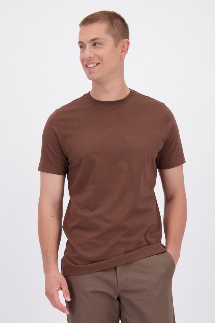 Voorkant van Bruin T-shirt met ronde hals door Liberty Island voor Heren