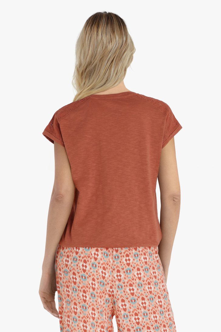 Bruin T-shirt met schouderdetail van Libelle voor Dames